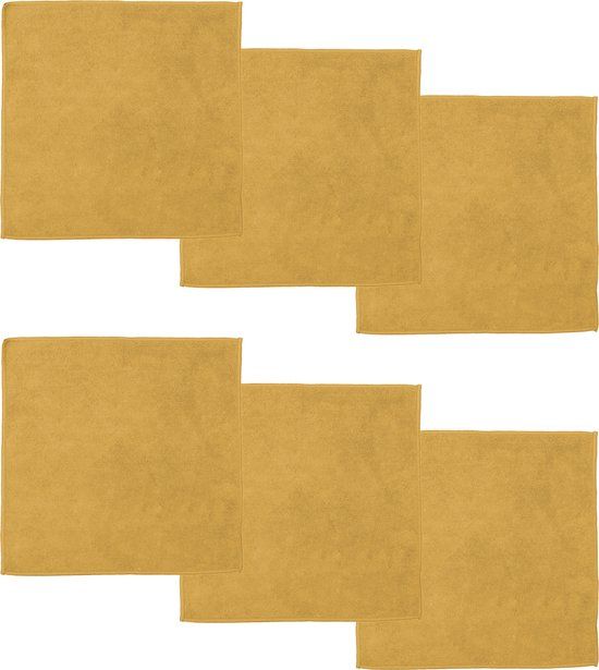 Merkloos / Sans marque DDDDD Microvezeldoeken - Billie - 30x30 cm - Geel - 6 stuks