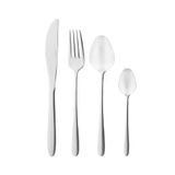 Salter BW11328TK Malton Collection 16-Piece Stainless Steel Cutlery Set, Flatware Service For 4 People, Mirror Finish, Modern Design, With Knife, Fork, Spoon, Teaspoon, Silver Plated