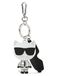 Karl Lagerfeld Sleutelhanger 'Choupette Ski' zwart / zilver / wit