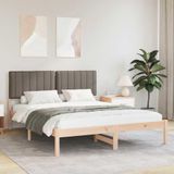 Maison Exclusive - Cadre de lit avec tête de lit rembourrée, couleur taupe, 150 x 200 cm