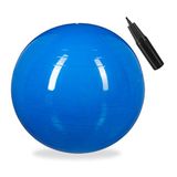Relaxdays Gymnastiekbal, fitnessbal, yoga en pilates, zitbal kantoor, balansbal inclusief luchtpomp, Ø 65 cm, blauw