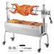 VEVOR Barbecue à Charbon avec Tournebroche Électrique 52 W Charge 90 kg, Rôtissoire Barbecue 118,5 cm, en Acier Inoxydable, avec Roues Verrouillables, pour Rôtir Agneau Porcelet Poulet Camping