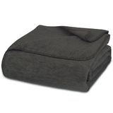 Glart Knuffeldeken deken 130 x 170 cm bank, zachte en warme wollen deken extra pluizig als bankdeken, effen antraciet