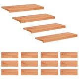 vidaXL - Trapmatten - 16 st - Lak - 80 x 25 x 2 cm - Massief beukenhout