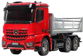 tamiya 56361 Mercedes-Benz 1:14 MB Arocs 3348 Rood/Zilver Kipper, bouwpakket voor montage, RC Truck, afstandsbediening, vrachtwagen, constructiespeelgoed, modelbouw, knutselen