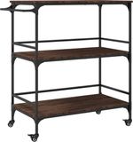 vidaXL Keukentrolley - 100,5x50x105 cm - Bewerkt Hout - Bruin Eikenkleurig