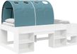 vidaXL Bedframe met tunnel 3 st Wit en Lichtblauw Bewerkt hout