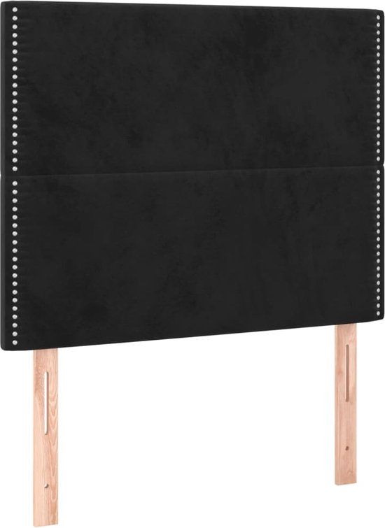 vidaXL Hoofdbord Zwart Fluweel 100x5x118/128 cm