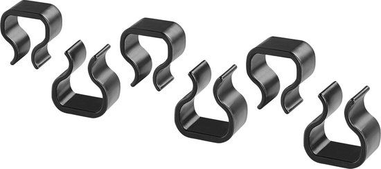 Beliani RIETI - Verbindingsklemmen (6 stuks) - Zwart - Polyester