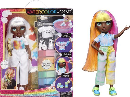 Rainbow High Watercolor & Create Modepop - Groene ogen - 4+ jaar