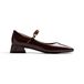 GIOSEPPO Chaussures marron effet verni style Mary-Jane avec talon bloc de 3,5 cm