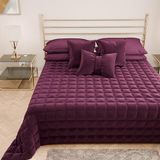 PETTI Artigiani Italiani - Quilt voor Frans bed, van zacht en warm fluweel, lentedekbed voor de herfst, sprei voor Frans bed, pruim, 100% Made in Italy