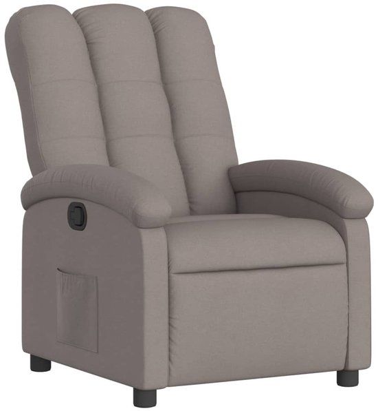 vidaXL Fauteuil verstelbaar stof taupe