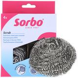 Sorbo Pannenspons RVS - 4 Stuks