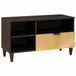 vidaXL meuble TV, noir et or, 80 x 33 x 46 cm