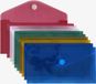 ACROPAQ - 10 x Documentenmap DL – 23 x 13 cm – Met klittenbandsluiting – Assortiment kleuren – Documententas / Projectmap