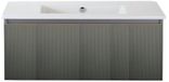 BES LED Frozen 3D Badmeubelset 100 cm - Greeplijst in Kleur - Petrol Mat - Keramische Wastafel Wit Zonder Kraangat