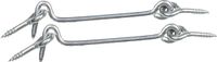 AMIG windhaak / windhaken - 2x - staal - zilver - L12 cm - D4 mm - met schroefoog