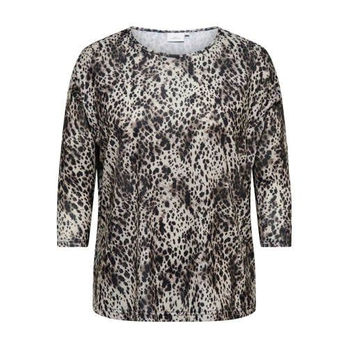ONLY CARMAKOMA Plus Size rechtvallende top met zebraprint - zwart