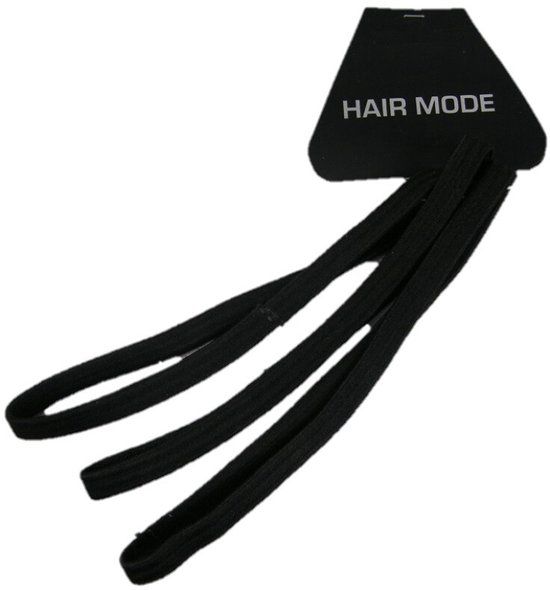 Hair Mode Sportelastiek Zwart 3ST