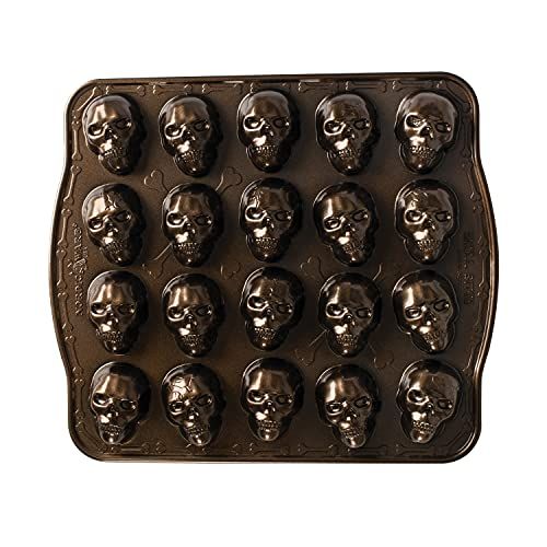Nordic Ware Schedel Bitelets Pan - Bundt Cake Tin with Skull Pattern - Bronze