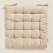 ROOM99 Carmen Stoelkussen, 40 x 40 x 4,5 cm, zitkussen met banden, sierkussen, stoel, vloerkussen, outdoor, indoor, woonkamer, katoen, natuurlijke stof, beige, 1 stuk