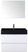 BES LED Maxx XL Badmeubelset 80 cm - Wit Hoogglans - Wastafel Kube Zwart 1 Kraangat met Spiegel