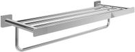 Villeroy & Boch Elements Striking handdoekenrek, handdoekhouder met plank voor wandmontage, handdoekenrek met handdoekstang, lengte 595 mm, vierkant, chroom