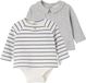 Vertbaudet Set van 2 body's babypakje 2-in-1 gemêleerd grijs