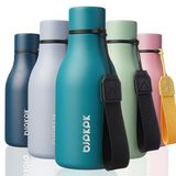 BJPKPK 350ml Isolerende Thermosfles | Lekdicht Waterfles met 3 Deksels, Incl. Rietdop | Herbruikbare Fitnessfles voor Kinderen, School & Sport, Meerblauw