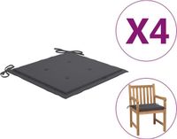vidaXL Tuinstoelkussens 4 st 50x50x3 cm Oxford stof Antracietkleurig