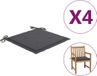 vidaXL Tuinstoelkussens 4 st 50x50x3 cm Oxford stof Antracietkleurig