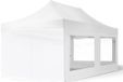 TOOLPORT 3x6 m Easy Up partytent Vouwpaviljoen, ECONOMY staal 30mm met zijwanden (panorama), wit
