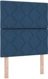 vidaXL - LED - Hoofdbord - Blauw - 80 cm - Stof