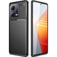 XEPTIO Coque protection brossée noire pour Xiaomi Redmi Note 14 Pro 5G souple Antichoc