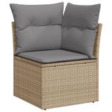 vidaXL 11-delige loungeset met kussens, polyrattan, beige