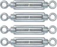 AMIG Spanschroeven/draadspanner met oog/oog - 4x - 11cm - verzinkt staal - 120kg - M6 schroefdraad