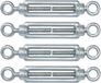 AMIG Spanschroeven/draadspanner met oog/oog - 4x - 11cm - verzinkt staal - 120kg - M6 schroefdraad