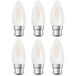 Osram 6 x LED Filament Star Retrofit Classic B Kerze 4W = 40W B22d matt 470lm warmweiß 2700K