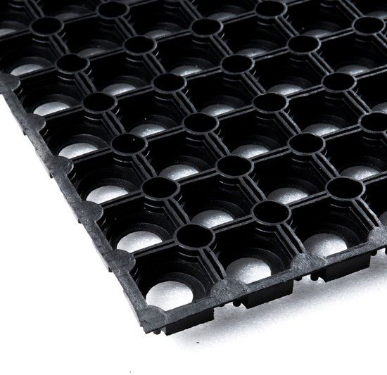 IVOL Rubber Ringmat 100 x 200 cm - Zwart - 5601570611624