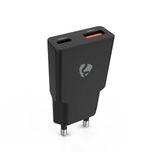 Nedis GaN-oplader | 30 W | PD3.0 | USB-A en USB-C™ | Zwart - WCHA30BK
