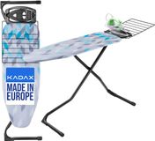 KADAX Strijkplank met uittrekbaar vak, 120 x 42 cm, verstelbare hoogte, antislipvoetjes, grijs