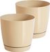 Prosperplast Set van 2x plantenpotten - rond - goud - Ø21cm - kunststof - voor binnen/buiten