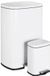 Happiq Poubelle pour déchets de cuisine - Fermeture douce, poubelle résistante aux traces de doigts avec pédale, acier inoxydable brossé, nickel satiné - 50L + 5L - Blanc