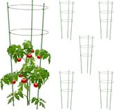 Relaxdays plantensteun set van 6 - metaal - kunststof - 76 cm - groen