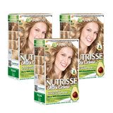 Garnier Crèmekleuring, haarkleuring, permanente haarkleur, met 3 voedende oliën, Nutrisse, vanilleblond 80, doos van 3 stuks