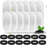 Filtres de fontaine à eau pour chat 24 bols pour acier inoxydable 110 oz/32 l et 64 oz/2 l - 12 filtres avec 12 éponges pour distributeur d'eau automatique pour animaux de compagnie (blanc)