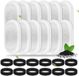 Filtres de fontaine à eau pour chat 24 bols pour acier inoxydable 110 oz/32 l et 64 oz/2 l - 12 filtres avec 12 éponges pour distributeur d'eau automatique pour animaux de compagnie (blanc)