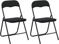 vidaXL Inklapbare stoel 2 stuks fluweel zwart 48 x 44 x 78 cm