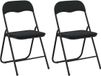 vidaXL Inklapbare stoel 2 stuks fluweel zwart 48 x 44 x 78 cm